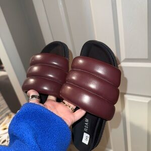 Roam Burgundy Slide Sandals